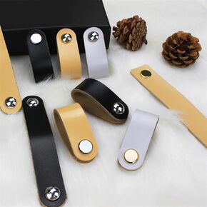 Leather Handles Wardrobe Cupboard Drawer Door Pulls and Kitchen Cabinet Knobs Furniture Hardware Handles 1/6/10Pcs (Color : MBS0043-26, Size : 10PCS)