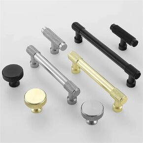 Modern Simple Kitchen Drawer Handles Black Gold Silver Door Knobs Cabinet Wardrobe Drawer Handle Furniture Accessories 1Pcs (Color : Black 128mm)