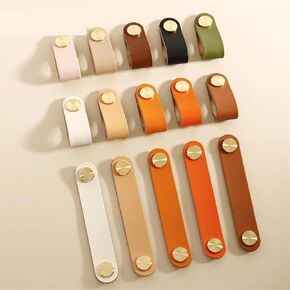 Leather Handle Multiple Color Kitchen Cabinet Door Knobs Wardrobe Drawer Pull Cupboard Furniture Handle 96/128/160mm 1/6/10Pcs (Color : 05-160mm, Size : 6PCS)