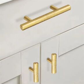 Retro Solid Pure Brass Long Handle Kitchen Furniture Cabinet Drawer Pulls Copper Bronze Wardrobe Bedside Cabinet Locker Knob 1Pcs (Color : Matte Gold 96mm)
