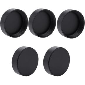 العدسة الخلفية المعدنية Anggrek 5pcs قطرها 25 ملم C Mount Came Comber Cover للعدسات التلفزيونية ، أسود (أسود)