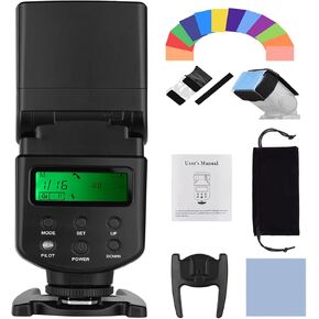 Universal Flash Speedlite GN40 Adjustable LED Fill Light On-Camera Flash with Bracket Replacement for Canon Nikon Olympus Pentax DSLR Cameras