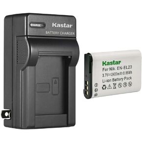 Kastar 2-Pack Battery & AC Wall Charger Replacement for Nikon EN-EL23, MH-67 Charger, Coolpix P900, P900s, S810c Camera - 4.2V DC, 600mA Output
