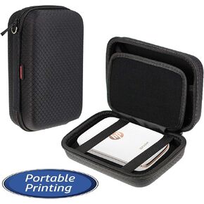 Navitech Black Pocket/Portable/Mobile Printer Carrying Case Compatible with HP Sprocket 2 in 1 (Mesh Pocket Compatible with Cable and Printing Paper)