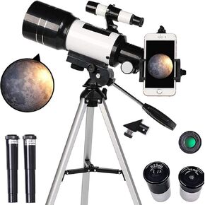 Telescope for Beginners 150X-15X Large Diameter Monocular Astronomical Telescope 70mm HD Refractor Telescope for Astronomy Starter Scope with Tripod Finder Scope to Observe Stars Moon