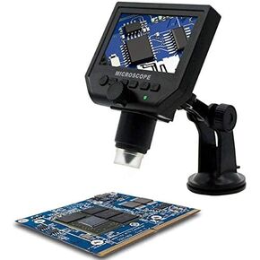 Loadfckcer Digital Portable HD Microscope [3.6 megapixel 1-600 x 4.3 LCD Screen/Resolution 1080P 720P / VGA Adjustable Camcorder Recorder Built-in Rechargeable Lithium Battery]