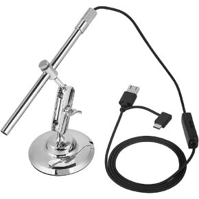 1pc 200X 8-LED Microscope 720P Camera Magnifier USB/Micro USB for Ducation Computer/Cellphone Lab Metal Bracket Stand