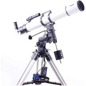 TJ2-HS102DS Focal Length 500Mm Telescope Refracting Telescope Adjustable Portable Travel Telescopes for Astronomy Multi-Layer Green Film with Equatorial Mount