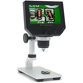 Microscope 600x 3.6MP USB Digital Microscope with Aluminum Alloy Stand 4.3 Inches HD LCD Video Microscope Display Compatible with PCB Repair (Color : MG006 Magnification : 600X) (Mg600w 600X)