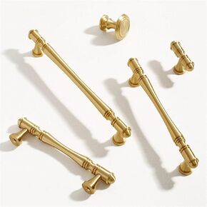Nordic Shiny Gold Cabinet Handles Solid Brass Drawer Pull Furniture Knob Dresser Handle and Knob Handles for Cabinet and Drawers 1Pcs (Color : C-5859 x 1pc)
