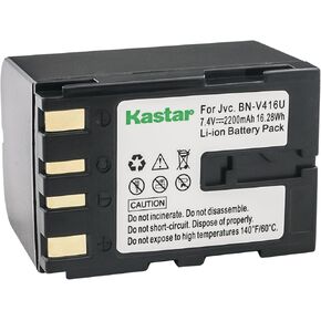 Kastar Battery 1 Pack لـ JVC BN-V428 ، V428U ، V408 ، V408-H ، V408U ، BN-V416 ، V416-H ، V416U ، BN-V438U و JVC CU-VH1 ، JY-HD10 ، JY-VS200 ، GR-V2000 ، GR SARMARDER