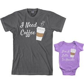 Threadrock Coffee & Latte Infant Bodysuit & Men's T-Shirt Matching Set