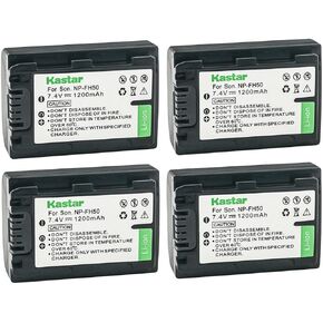 Kastar 2-Pack NP-FH50 Battery 7.4V 1200mAh Replacement for Sony HDR-UX3, HDR-UX5, HDR-UX7, HDR-UX9, HDR-XR100, HDR-XR105, HDR-XR106, HDR-XR200, HDR-XR500, HDR-XR520, SLT-A35, HXR-MC1 Camera