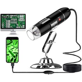 WiFi USB Microscope 1000 Times Zoom 1080p Laboratory Handheld Digital Microscope Mini Camera OTG Adapter and Metal Stand Compatible with Android Mac Windows Linux