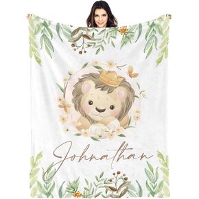 Personalized Baby Blanket for Boys Girls - Custom Name Blanket for Kids, Toddler Nursery - Football Sports Theme Baby Gifts