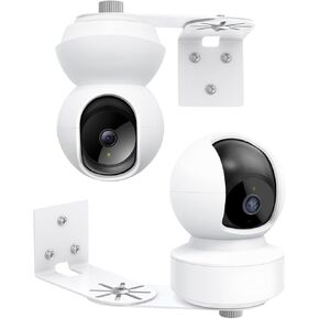 Metal Corner Mount for Kasa Indoor Pan-Tilt Camera EC70/EC71, TP-Link Tapo C200/C201, Max Cover Both Sides of Room, Upside Down or Upright Your Camera, Adhesive Wall Mount with for Indoor Outdoor