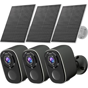 Rraycom 4Pack Cameras Cameras Wireless Outdoor With Solar Panel ، 2.5k Solar Security Outdoor Cameras for Home Security مع Antrylight and Siren Alarm ، صوت ثنائي الاتجاه ، الرؤية الليلية الملونة ، اكتشاف الذكاء الاصطناعي (3)