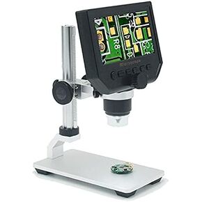 1-600X 3.6MP Digital Electronic Microscope Portable 4.3" HD Soldering VGA Magnifier Video Microscope for PCB Motherboard Repair (Color : Black Magnification : 600X)