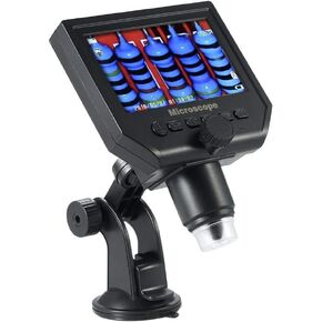 Magnifying 600X 4.3 LCD 3.6MP Electronic Digital Video Microscope Portable LED Magnifier with ABS Stand Built-in Rechargeable Lithium Battery Handheld