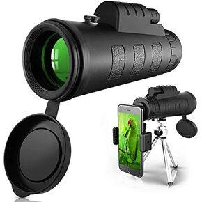 Monoculars Telescope High Power Telescope, 40X60 Monocular Clear Telescope with Mobile Phone Tripod Holder for Outdoor Sports Camping Travel for Adult Bird Watching Outdoor Binoculars