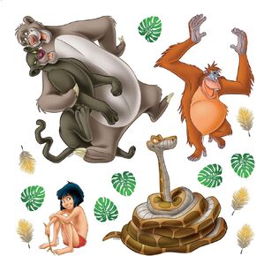 Disney The Jungle Book Children's Room Wall Sticker, Wall Sticker, Boy Decoration, 30 x 30 cm, DKs 1093