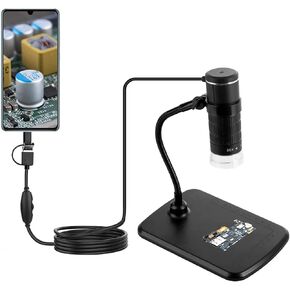 Decor Digital Microscope 3-in-1 1000X Magnification HD 1080P Mobile Phone Microscope with Type-C+Android+Computer