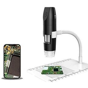 2 MP Rechargeable Microscope 1080p HD W-LAN Wireless Digital Electronic Microscope 1000 Times Adjustable Support and LED Light Birthday Gift Gift Set 2 (1)
