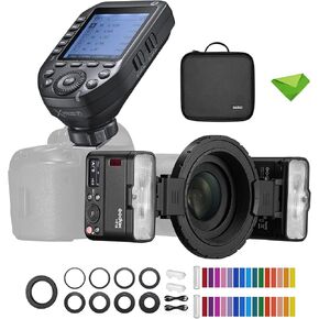 Godox MF12 MF12-K2 Macro Flash w/XProII-F Trigger for Fuji Fujifilm, Off-Camera TTL Flash Speedlite 12W, 2.4G Wireless Control,TTL/M Mode,Built-in 3.7V/6.29W Lithium Battery Standard Hotshoe