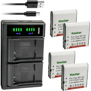 Kastar LTD2 USB Battery Charger Replacement for Creative Lab Vado Mini Camcorder, Digilife DDV-JH12Z, DDV-R81, HDD-3, Digipo DDV-H8, DDV-P802, DDV-P801, DDV-V30, HDV-H8, HDV-H9