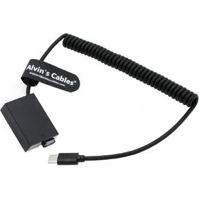 Alvin's Cables LP-E8 Dummy Battery to PD USB C Decoded LP-E8 Battery Replacement Coiled Power Cable for Canon EOS 700D 650D 600D 550D Rebel T5i T4i T3i T2i Cameras