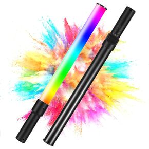 Andoer Tube Light, D2 RGB LED with 7 Colorful Light Effects, 2500K/5500K/8500K Color Temperature, Built-in 2600mAh Battery, USB Connectivity for Vlog, Live Streaming, Product Photo