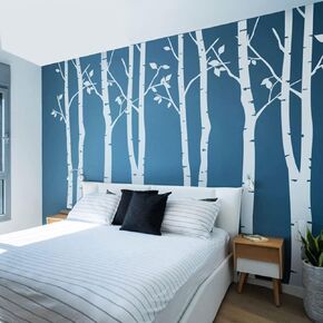 Giant Tree Wall Sticker - Height 8.2ft, 8 Large Tree Decals, Woodland for Livingroom Baby Nursery Decor for Kid Baby Nursery Room Decoration Gift,High 98x140 Inch (White)