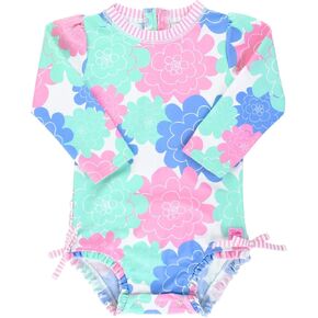 RuffleButts® Baby/Toddler Girls Pastel Petals One Piece Rash Guard - 18-24m