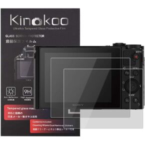 kinokoo Tempered Glass Film for Sony HX90V/HX90/WX500 Crystal Clear Film Sony HX90V HX90 WX500 Screen Protector Bubble-Free/Anti-Scratch(2 Pack)