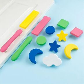 Children Room Knobs and Handles Moon Cartoon Furniture Handles Plastic Star Cloud Door Knob Kids Drawer Cabinet Pulls 1Pcs (Color : Yellow Star)