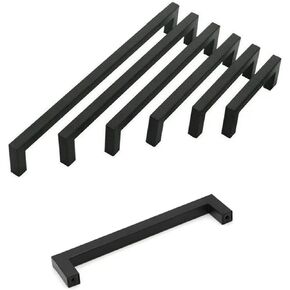Modern Square Black Cabinet Handle Furniture Hardware Stainless Steel Kitchen Door Knobs Cupboard Wardrobe Drawer Pulls 1Pcs (Color : 3)
