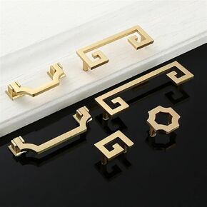 Furniture Hardware Modern Gold Handle European Style Square Cabinet Drawer Door Cabinet Zinc Alloy Handle Cabinet Handle 1Pcs (Color : 8012-Hole 64mm)