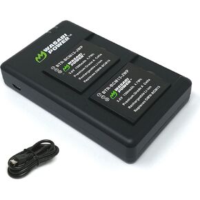 Wasabi Power Battery (2-Pack) & Micro USB Dual Charger for Panasonic DMW-BCM13 & DMC-FT5, DMC-LZ40, DMC-TS5, DMC-TS6, DMC-TS7, DMC-TZ40, DMC-TZ41, DMC-TZ55, DMC-TZ60, DMC-ZS40, DMC-ZS45, DMC-ZS50