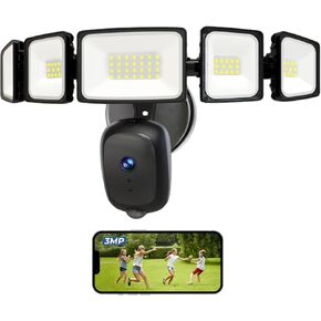 iMaihom Floodlight Camera Outdoor Wired, 2K QHD Security Cam with Motion-Activated, 5500LM Brightness 5 Heads Light, Color Night Vision, 2-Way Audio, Cloud/SD Storage