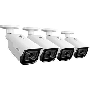 Lorex LNB9292B 4K (8MP) Motorized Varifocal Smart IP Black Security Camera with 4X Optical Zoom and Real-Time 30FPS Recording, 150ft Night Vision, IP67, White, Camera Only, 4PK (M. ) (Renewed)