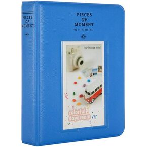 Quality Photo Instant Mini Photo Album. 64 Pocket Polaroid Mini Pocketsize Album. Compatible with Fuji Mini Instant Camera Films. (Cobalt)