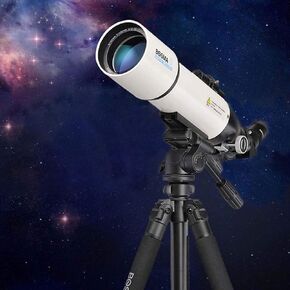 Telescope Refracting Telescope Adjustable Portable Travel Telescopes for Astronomy Focal Length 500Mm Limit Star 11.4 Collecting Power 131X with Tripod