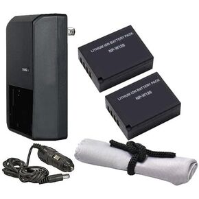 Intelligent Batteries (2 Units) Compatible with Fujifilm X-T20 + AC/DC Rapid Travel Charger