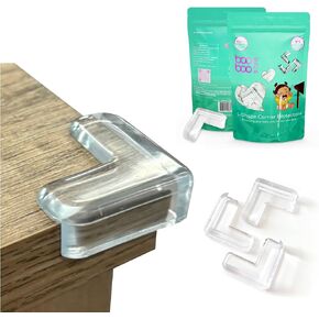 Transparent Corner Protector for Baby Safety - 12-Pack Edge Protectors, Furniture Corner Guards & Table Edge Covers - BPA-Free, Soft L-Shape Design for Baby Proofing Corners