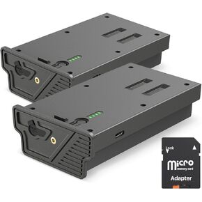 2 Pack New Reveal Lipo Lithium Battery Upgraded Solar Charge System + 1 Pack 64GB Micro Memory Card for Trail Camera