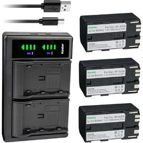 Kastar 2-Pack BP-930G Battery and LTD2 USB Charger Compatible with Canon GL1 GL-1 DM-GL1 GL2 GL-2 DM-GL2 MV1 MV10 MV10i MV20 MV20i MV100 MV100i MV200 MV200i Optura Optura Pi Ultura Vistura Camera
