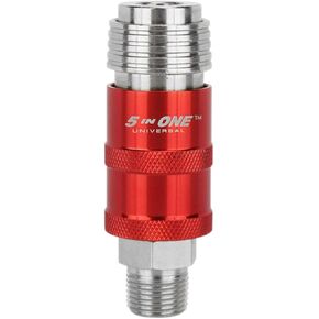 Milton 5 in One ™ S-1753 Universal Safety Homost Quick-Connect Industrial Acpler ، 1/4 "Body 3/8" Mnpt