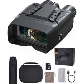 Night Vision Goggles - 4K Night Vision Binoculars with 3'' Screen, 850nm IR & Tactical Flashlight, 8X Digital Zoom, 5000mAh Rechargeable Battery, 32GB TF Card, for Hunting Camping Security (Black)