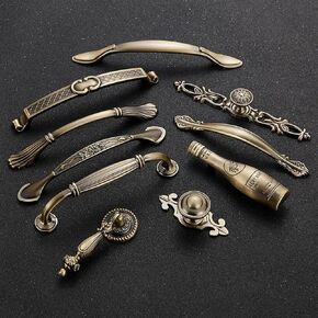 Antique Door Handles and Knobs Metal Drawer Pulls for Cabinet Cupboard Vintage Kitchen Furniture Hardware 1Pcs (Color : 666S)