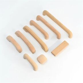 Kitchen Cabinet Handle Drawer Solid Wood Furniture Wooden Door Drawer Knobs Cupboard Handles for Furniture 1Pcs (Color : R-128mm)
